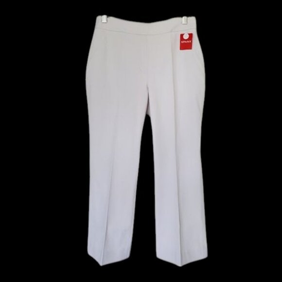 NWT SPANX Hi-Rise Smoothing Shapewear Kick Flare Pants Opaque White Size L - Picture 2 of 14